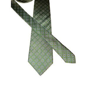 Brooks Brothers Lime Green Horse bit Print Handmade 100% Silk Neck Tie